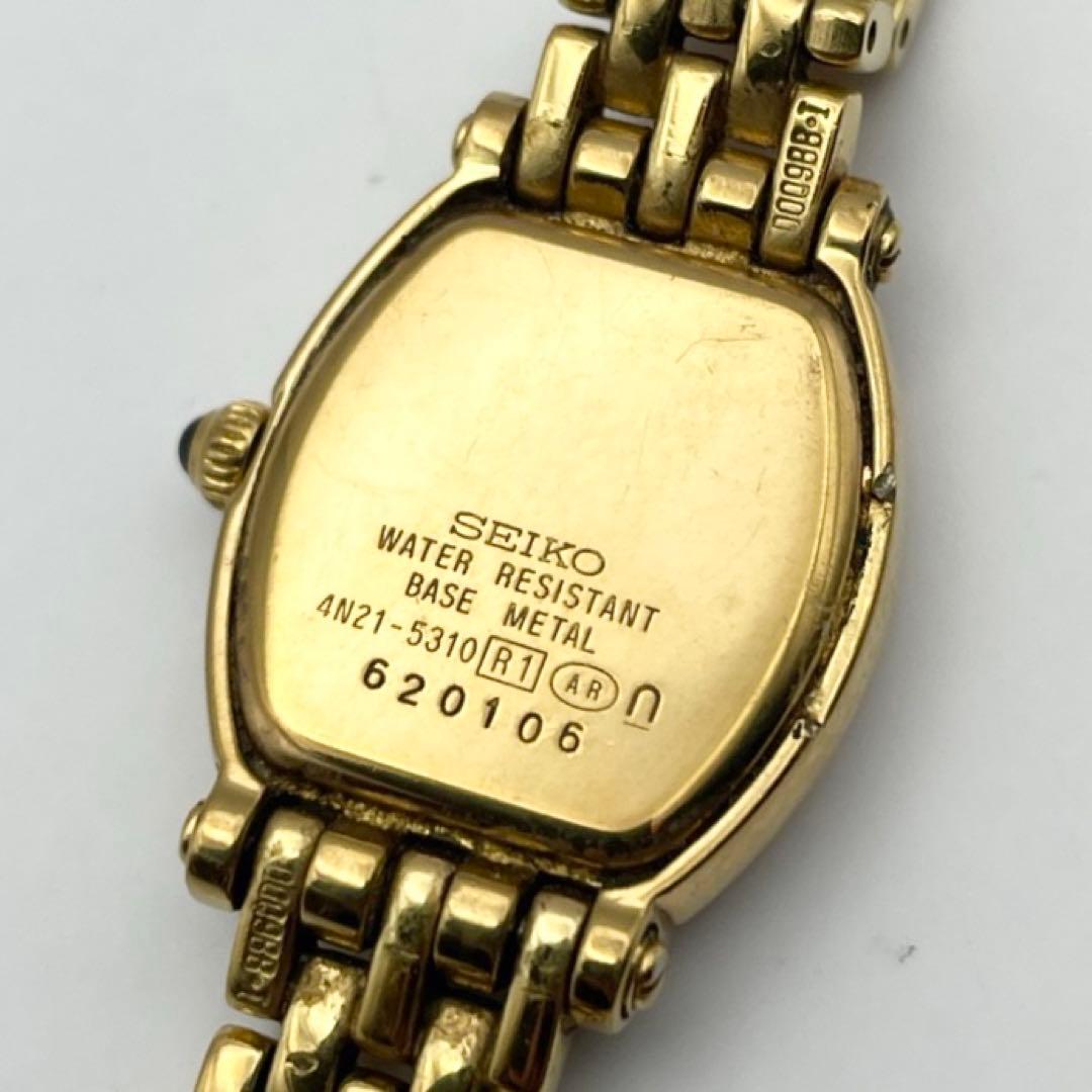 セイコー EXCELINE レディース腕時計 トノー ゴールド クォーツ 稼働品