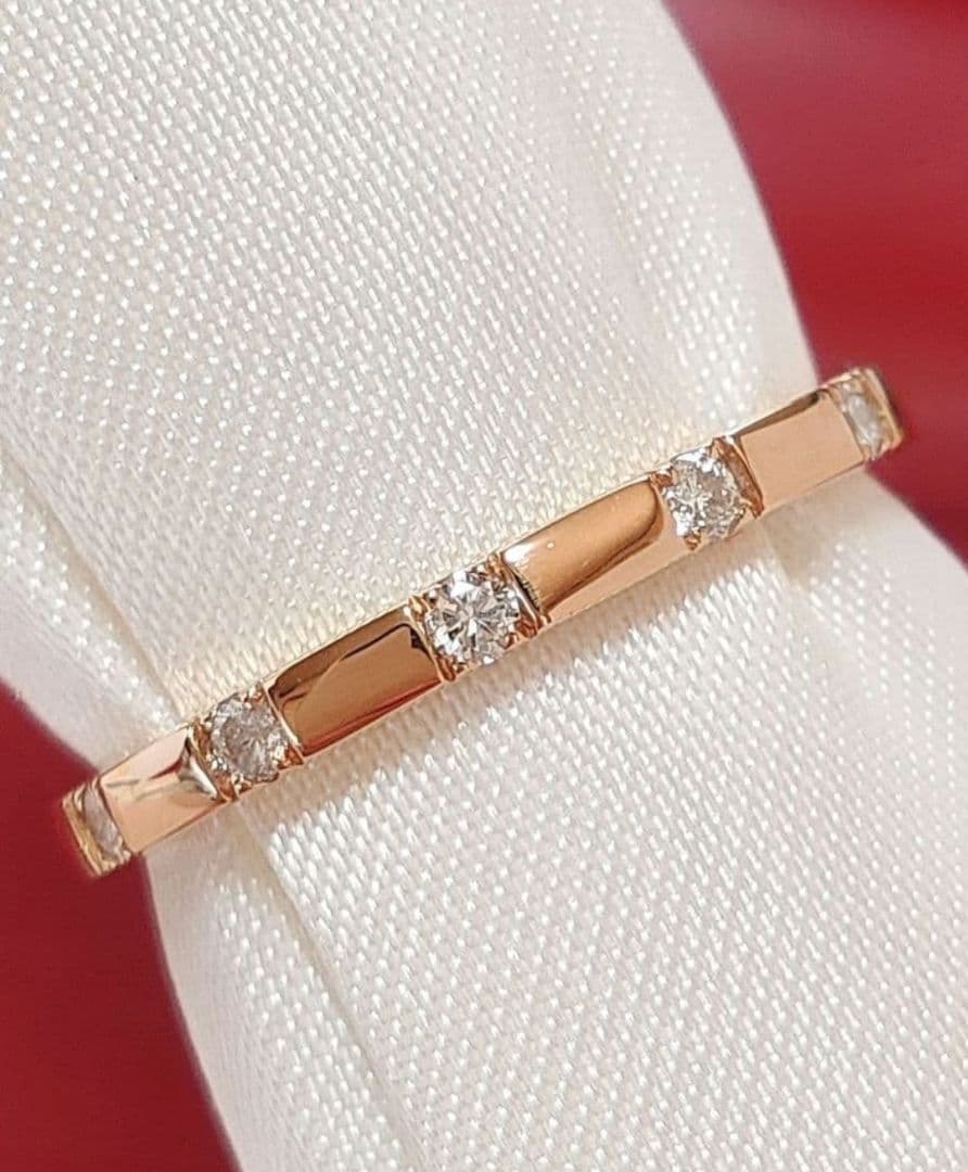 新入荷 未使用品 k18PG 天然ダイヤモンド 0.10ct リング