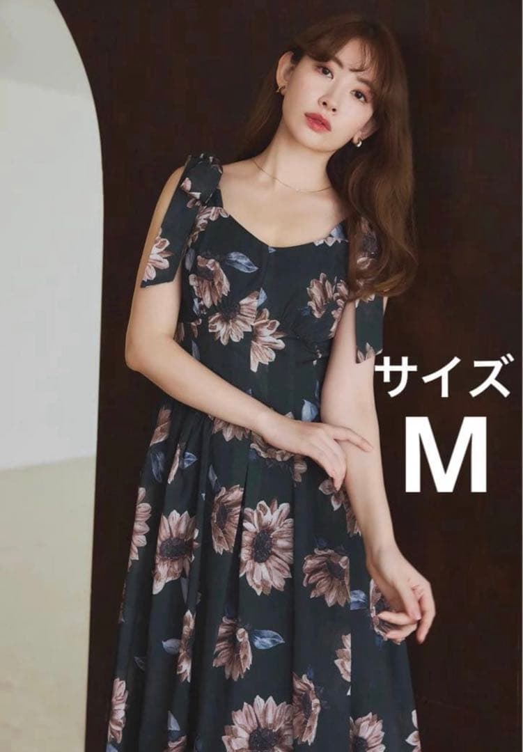な*な様 Herlipto ひまわり柄ノースリーブワンピース Mサイズ
