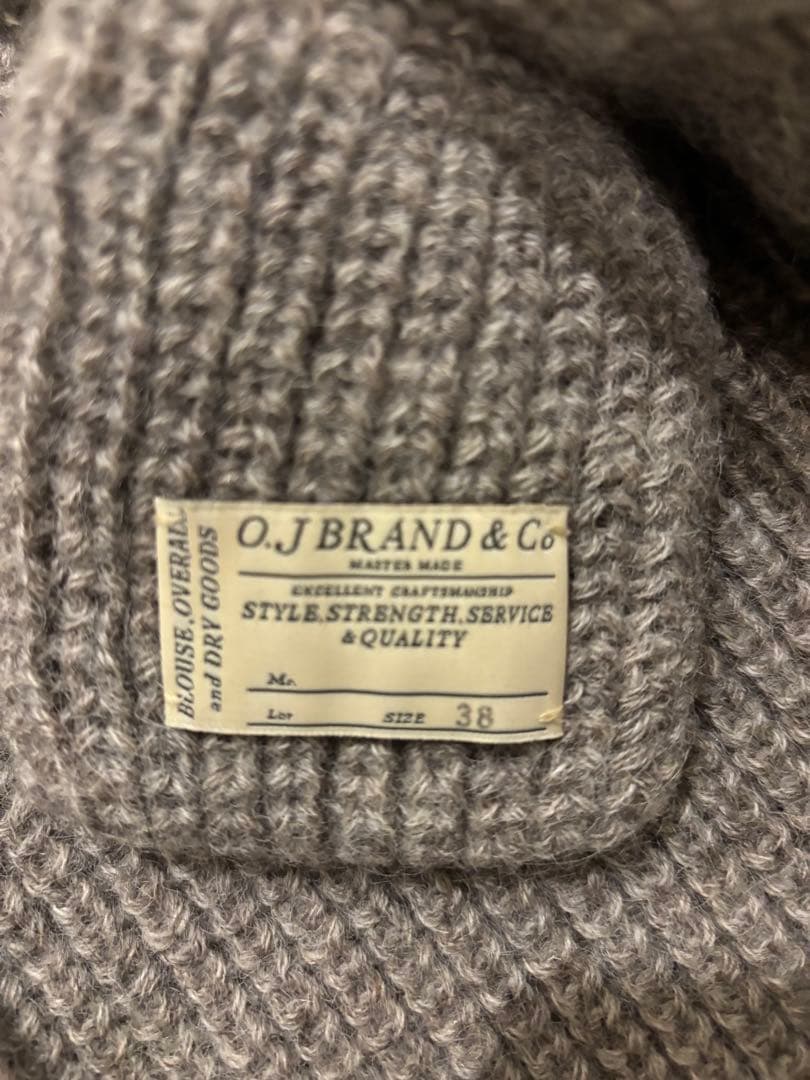 OLDJOE グレー カーディガン サイズ38 エルボーパッチ