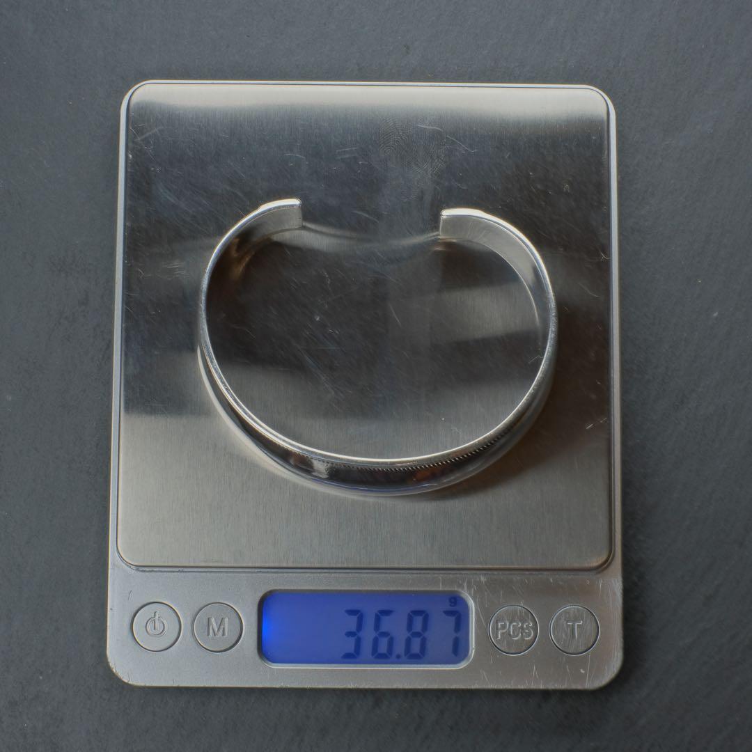 シルバー925 Silver ワイドトライバルバングル/軽研磨仕上げ