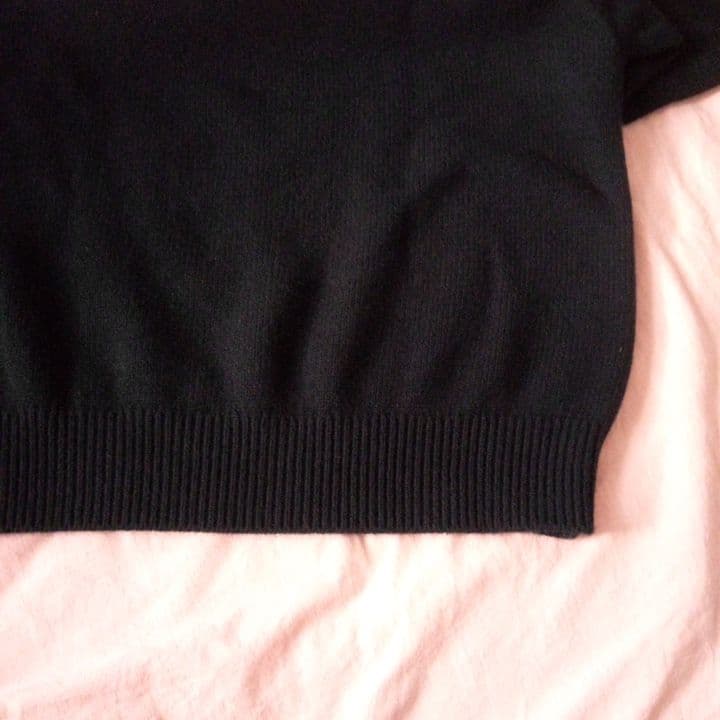 ebure エブール 紺 カシミヤ混ウールクルーネックセーター 38