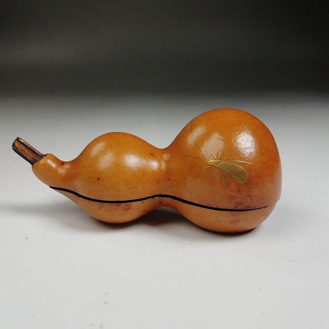 Ｔ９６０　香合　『虫蒔絵　瓢香合』『道場宗廣 造』　共箱　茶道具