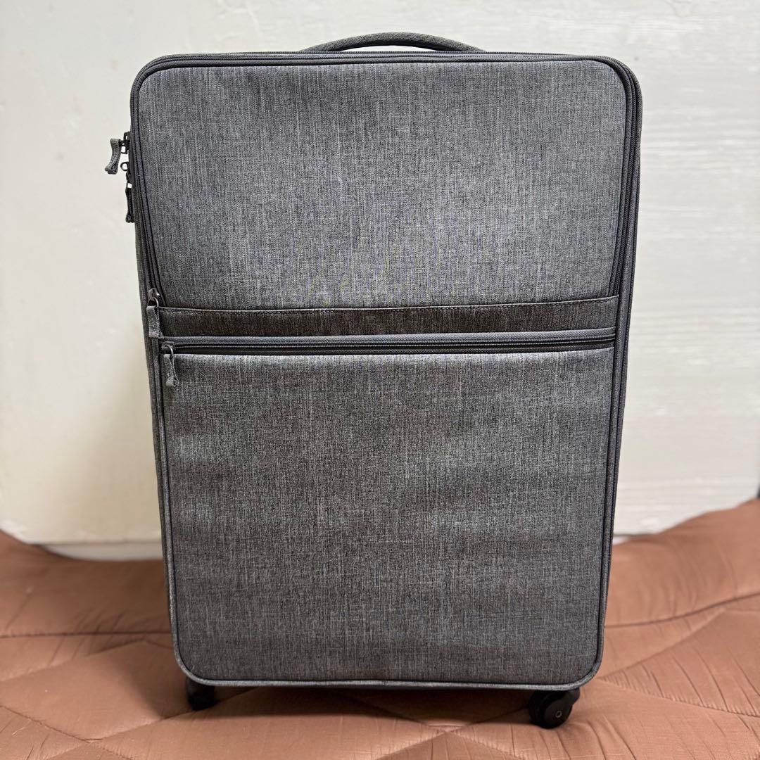 【廃盤品】無印良品 ソフトキャリーケース Lサイズ グレー　説明書と鍵、カバー付