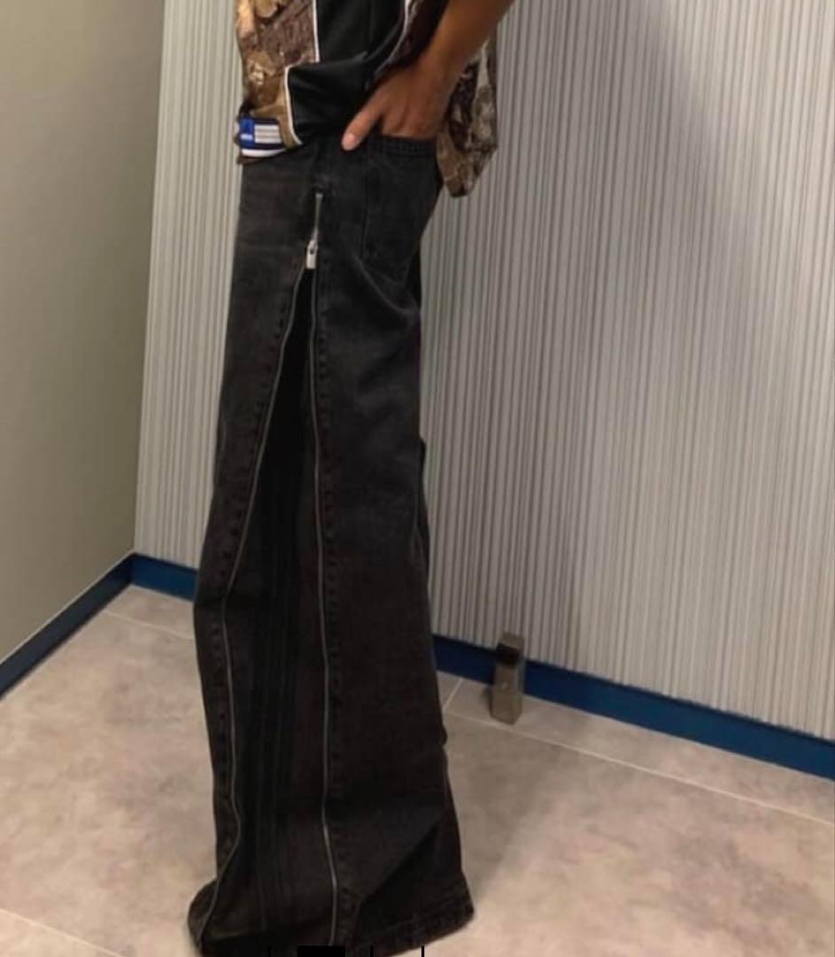 限定セール❗️ADILENIUMシーズンジップウォッシュドデニムパンツ ブラック