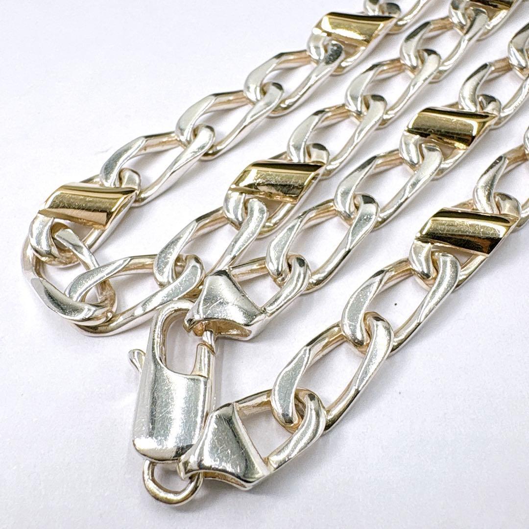 極美品 オールドティファニー フィガロ リンク ネックレス シルバー k18