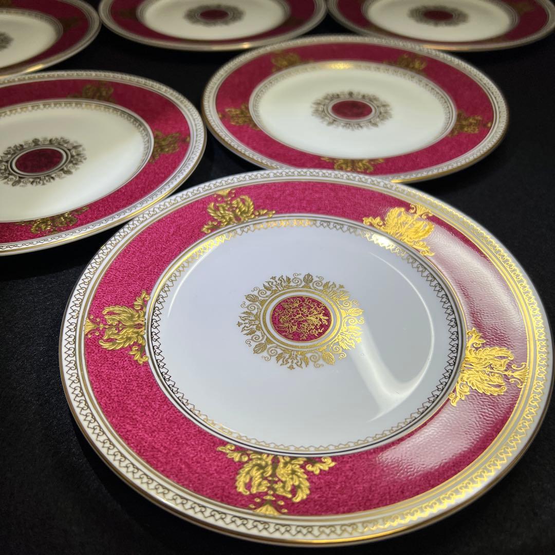 ウェッジウッド最高級シリーズ　コロンビアパウダールビー　デザートプレート6枚