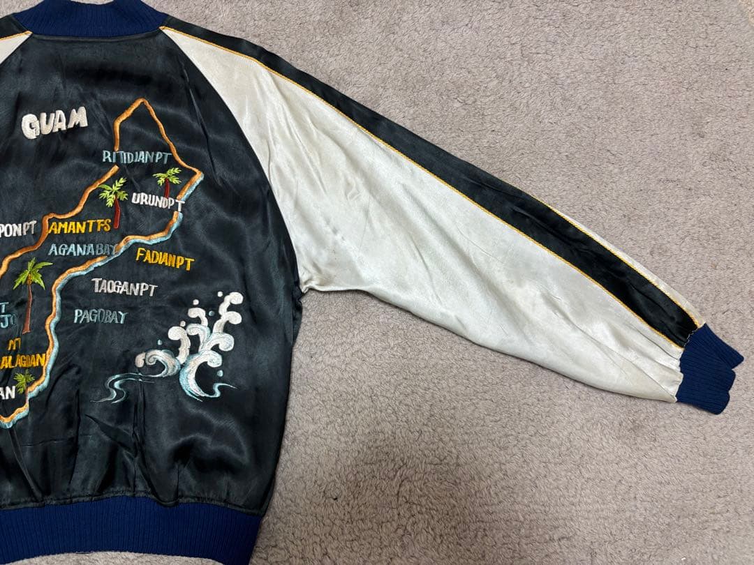 50s 60s ビンテージスカジャン 虎 鷲刺繍　グアム