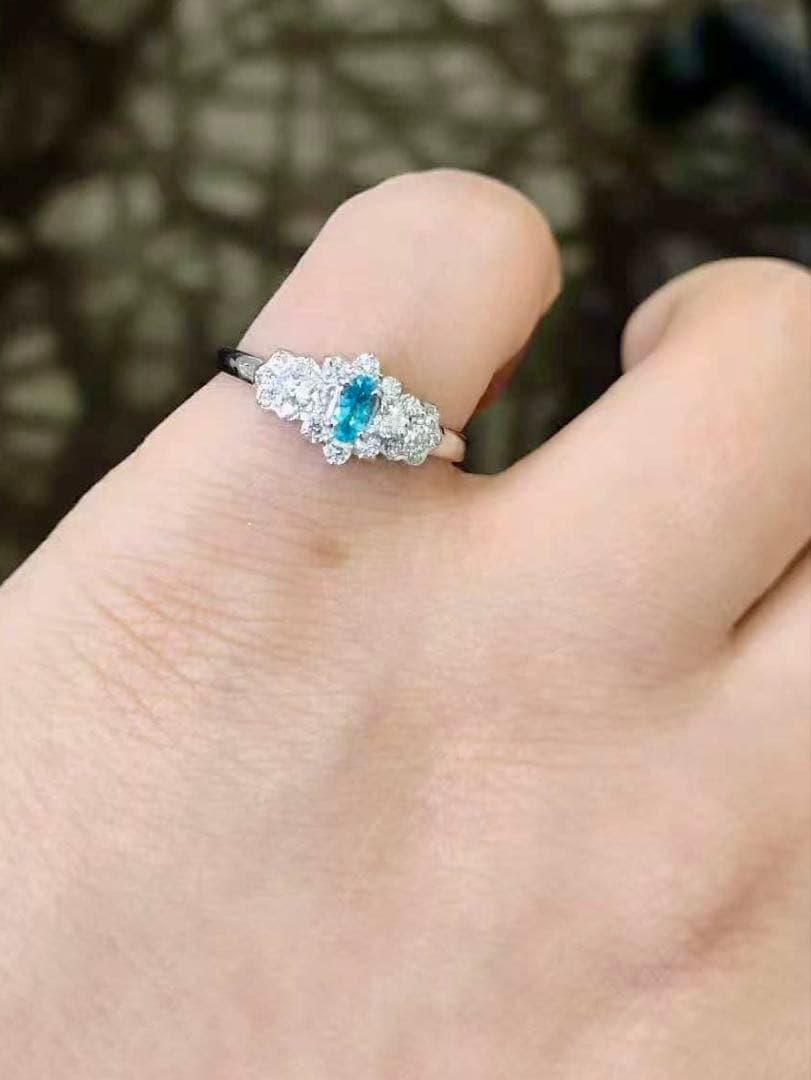 【専用】天然パライバトルマリン0.21ct ダイヤモンド 中宝研 ブラジル産