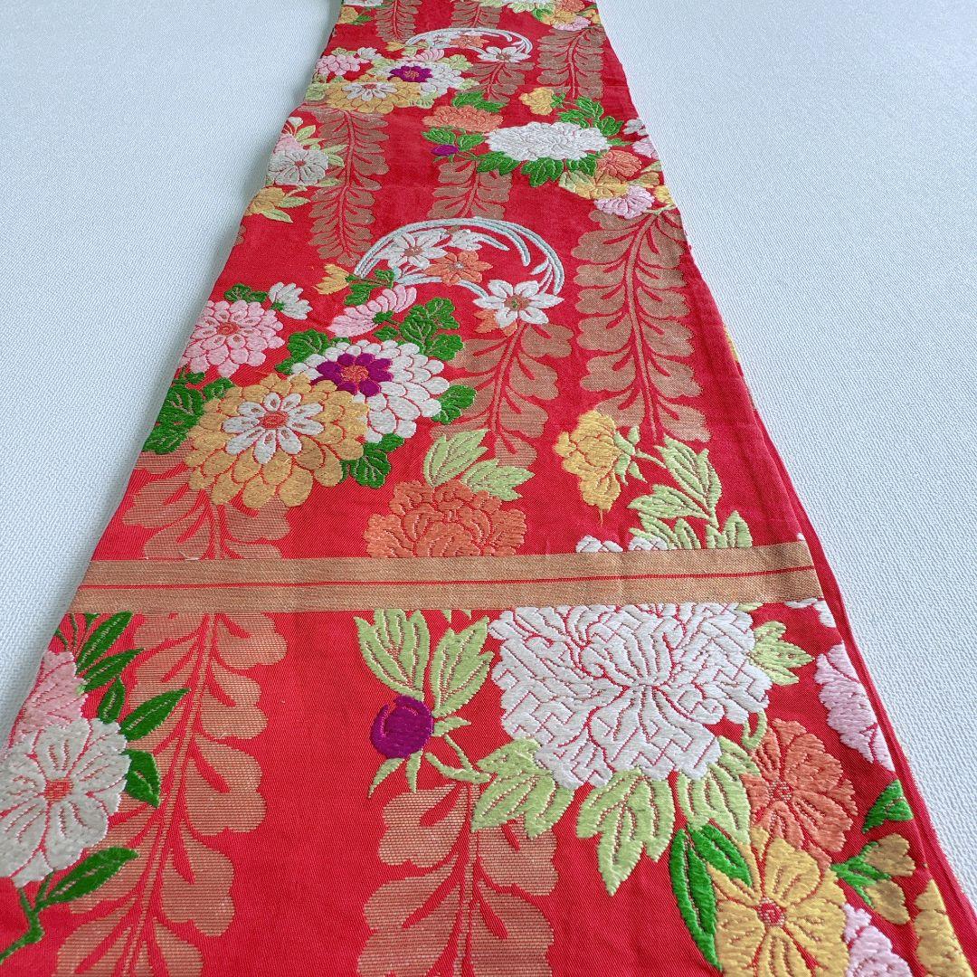 フルセット　七五三７歳女の子　総絞り　黄緑　豪華刺繍　赤丸帯　菊　小物7062