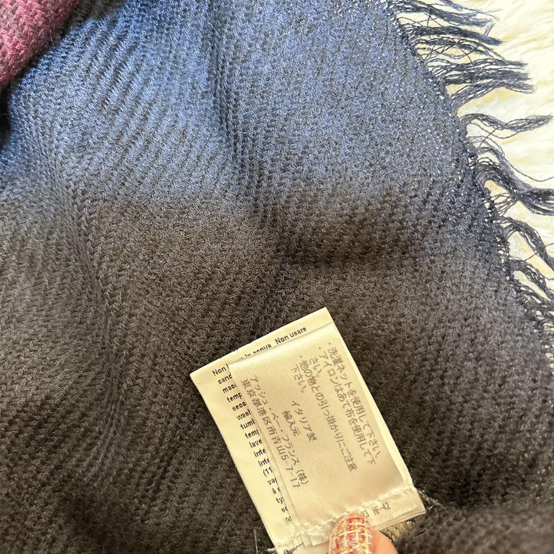 美品☆ファリエロ サルティ カシミヤ シルク 正方形 大判ストール 千鳥格子