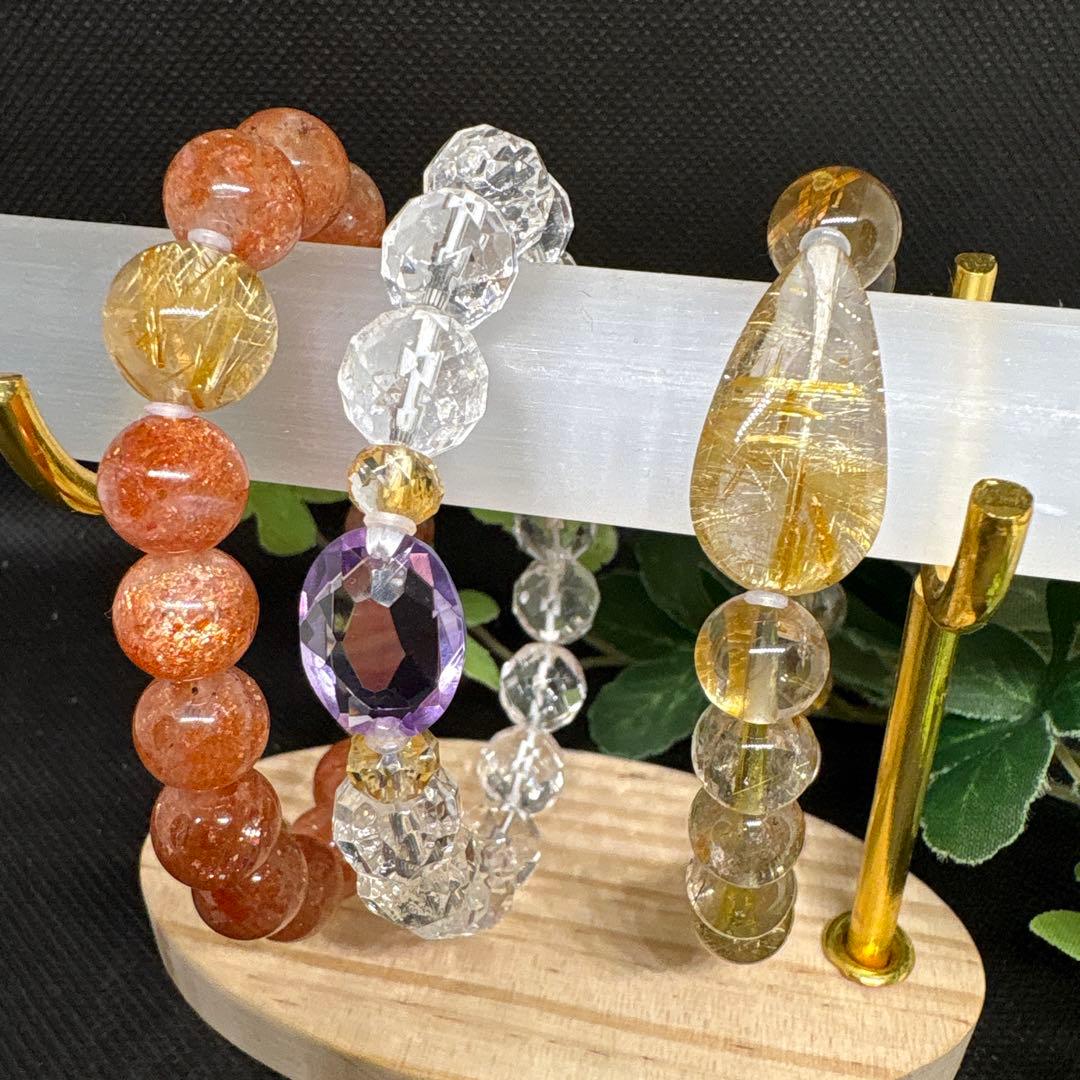 ＊野村早代様お取置き＊アメジスト宝石カット　シトリン　水晶　ブレスレット