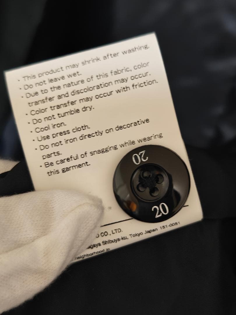 極美品 24SS ヨウジヤマモト ネイバーフッド バルカラーコート ブラック L