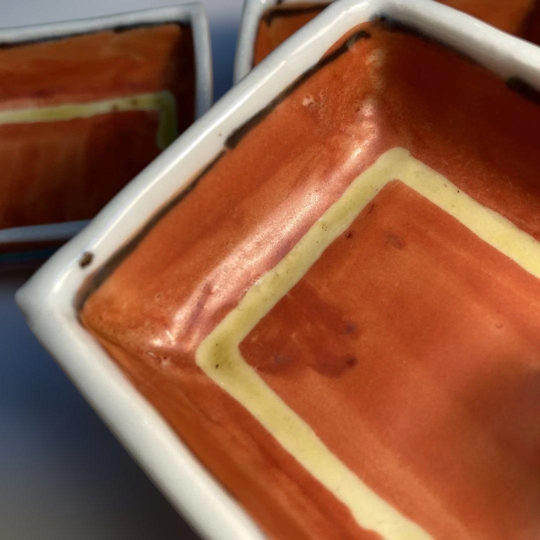 九谷焼　窯元　須田青華　赤絵　小鉢5客揃い　（85）