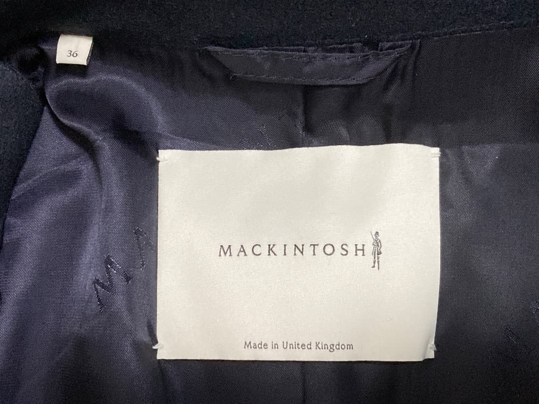 使用少 英国製MACKINTOSH FETLAR トレンチコート 36 ネイビー