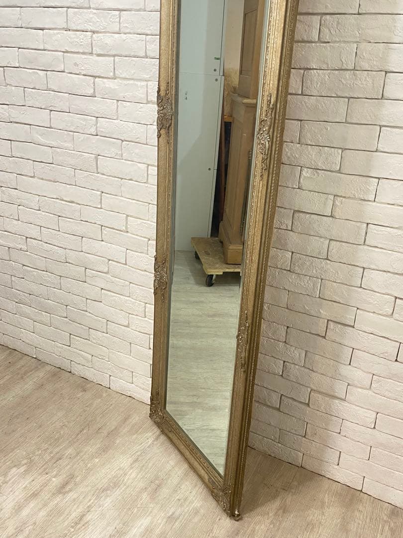 【東京都内23区配送無料】アンティーク　鏡　ミラー　姿見　ビンテージ　什器　店舗