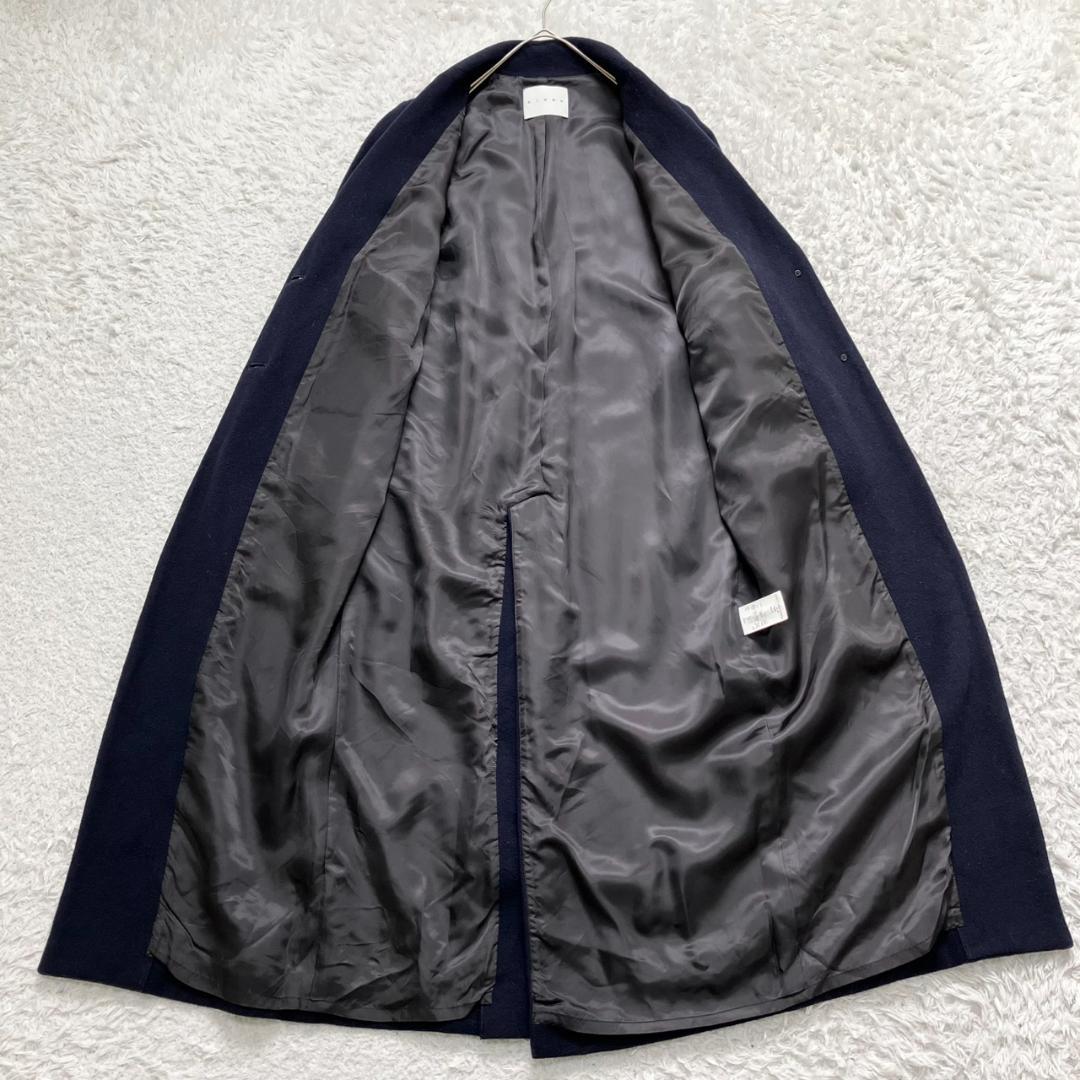 美品✨チノ CINOH チェスターコート マキシ丈 ウール ネイビー 紺 38