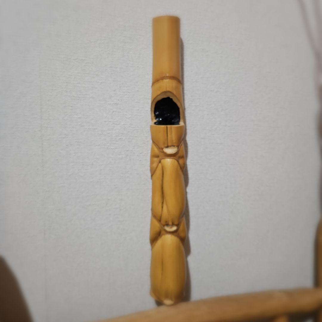 亀甲竹　竹花入れ　 掛け花入れ