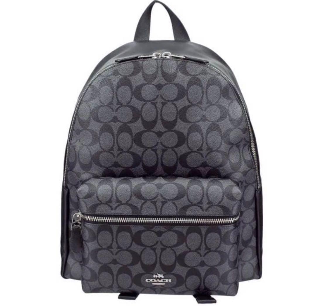 【 COACH 】美品 リュックサック A4シグネチャー ブラックスモーク 地雷