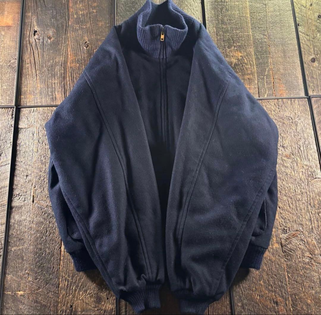 90s アシックス期　メルトンウール　A2ボンバージャケットラグランXL.