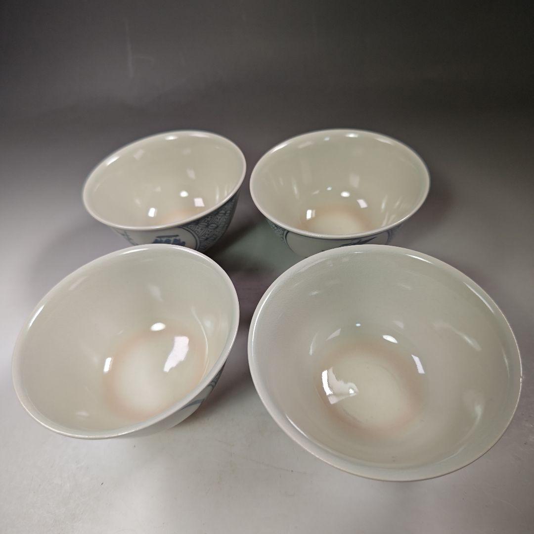 イ577 数茶碗『信楽壺中窯　保庭楽入』『十牛図　呉須絵　数茶碗　10客　共箱』