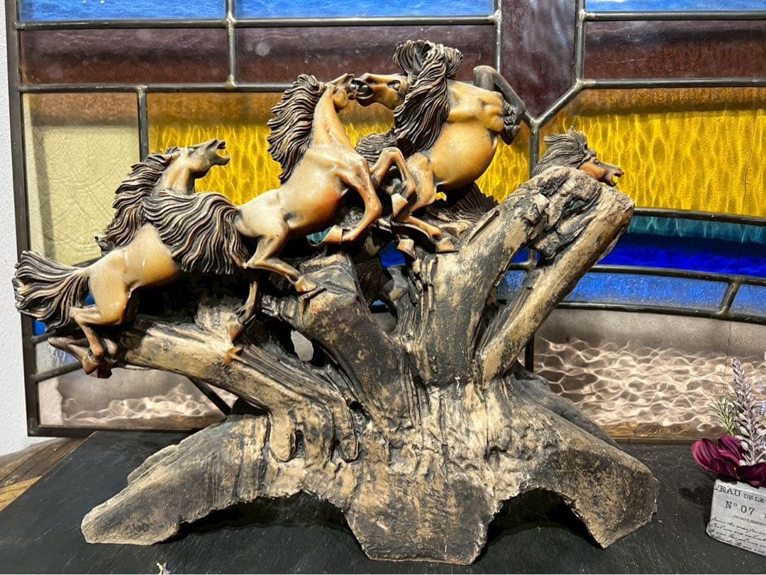 九頭馬 うまくいく 馬 置物 縁起物 風水 難あり インテリア