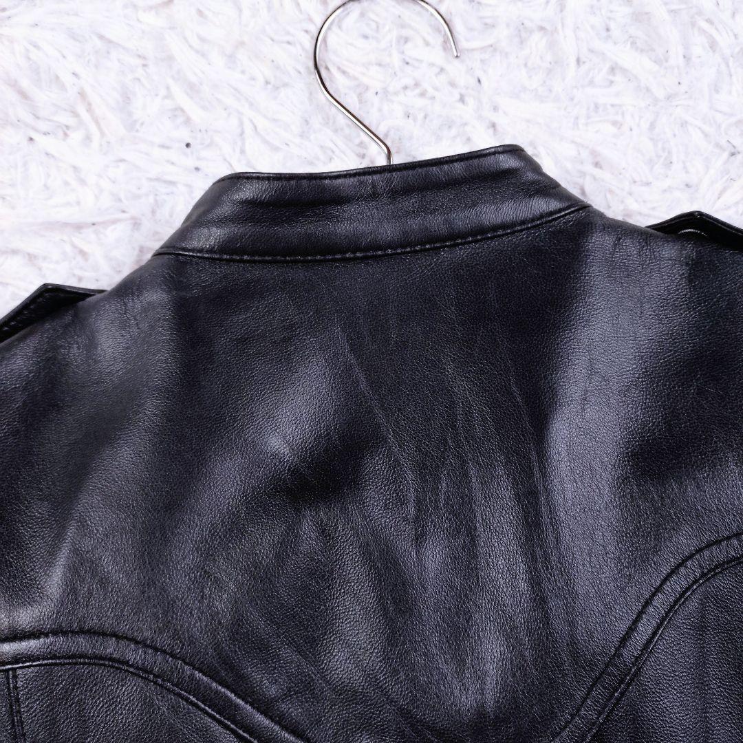 SLY　ラムレザージャケット　羊革　短丈　リブ　ブラック　S〜M