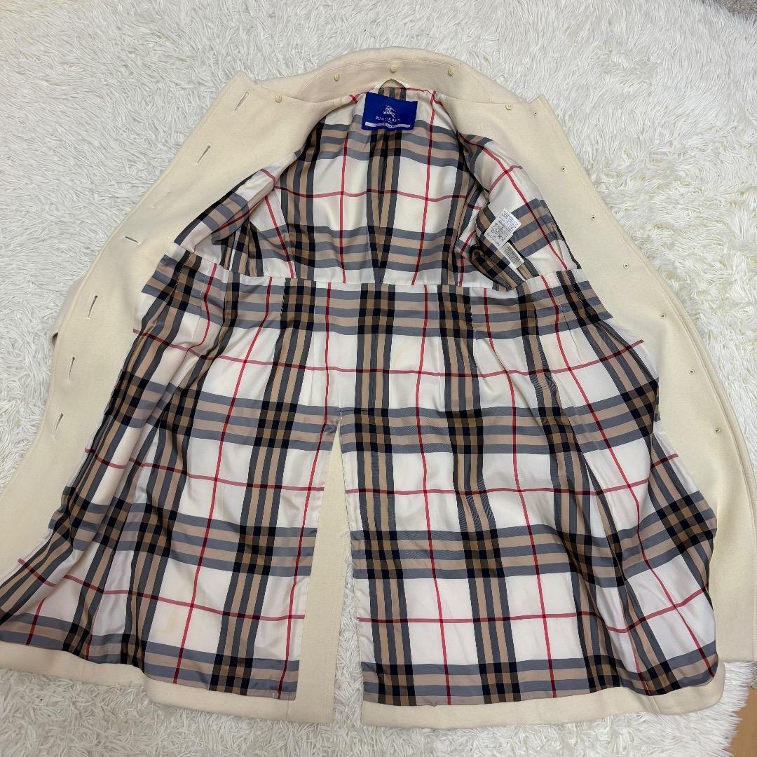 BURBERRY BLUE LABEL ウールコート ノバチェック裏地 白