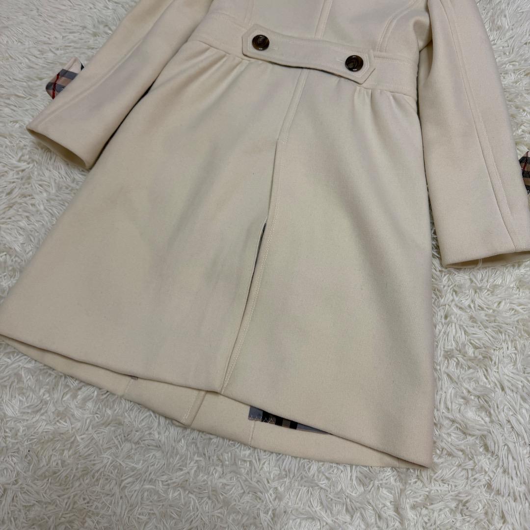 BURBERRY BLUE LABEL ウールコート ノバチェック裏地 白