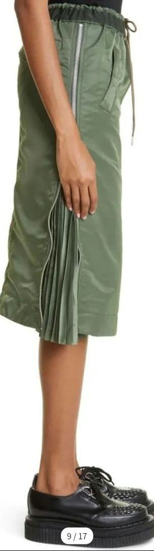 【希少】sacai MA-1 サイドジップ プリーツ ドローストリング スカート