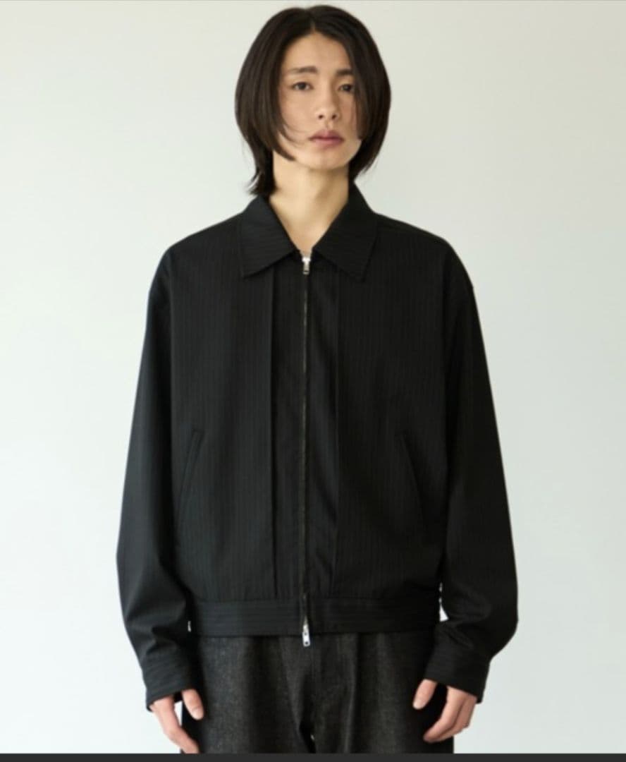 SINSS　美品　ストライプショートブルゾン　Sサイズ　ブラック　即日発送