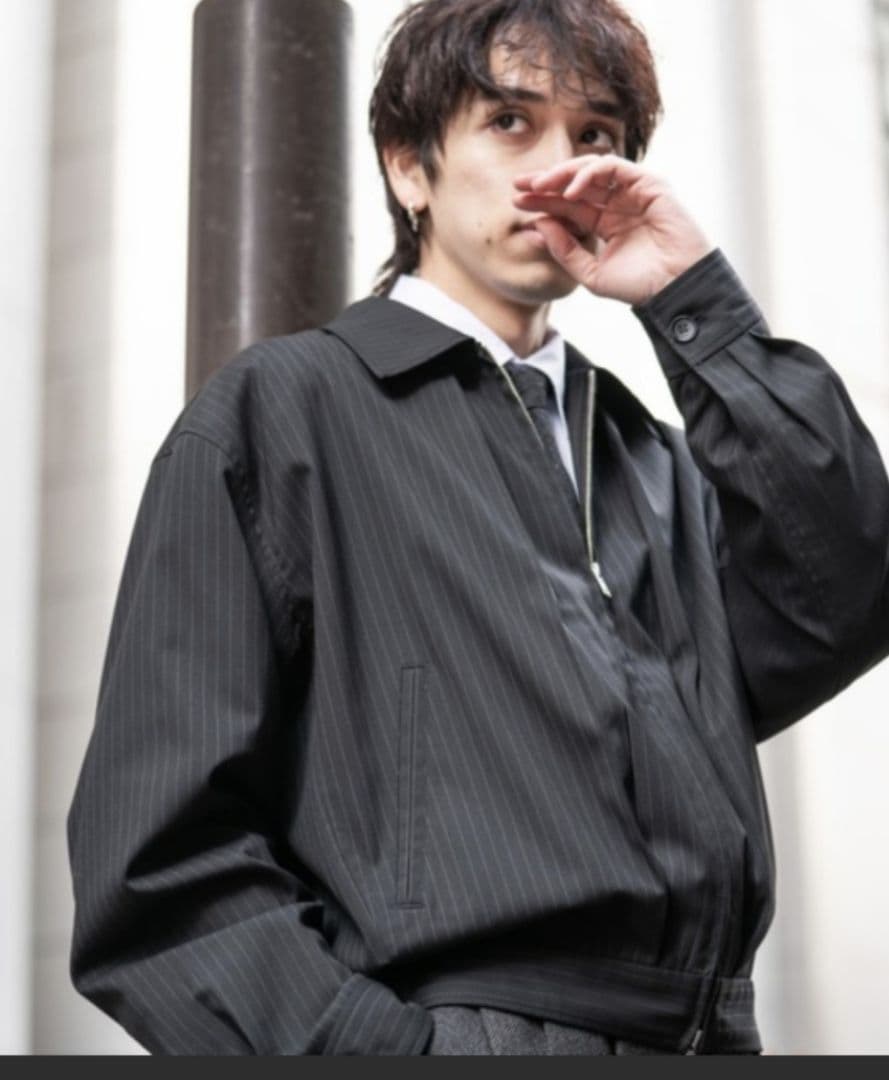 SINSS　美品　ストライプショートブルゾン　Sサイズ　ブラック　即日発送