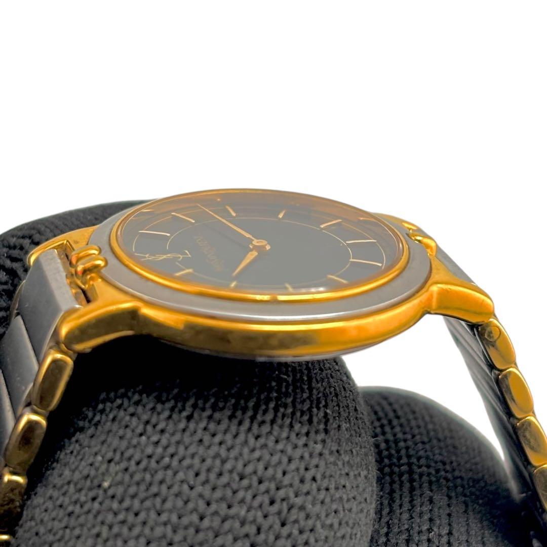 【稼働】 サンローラン 腕時計 2200-228481 レディース 黒文字盤