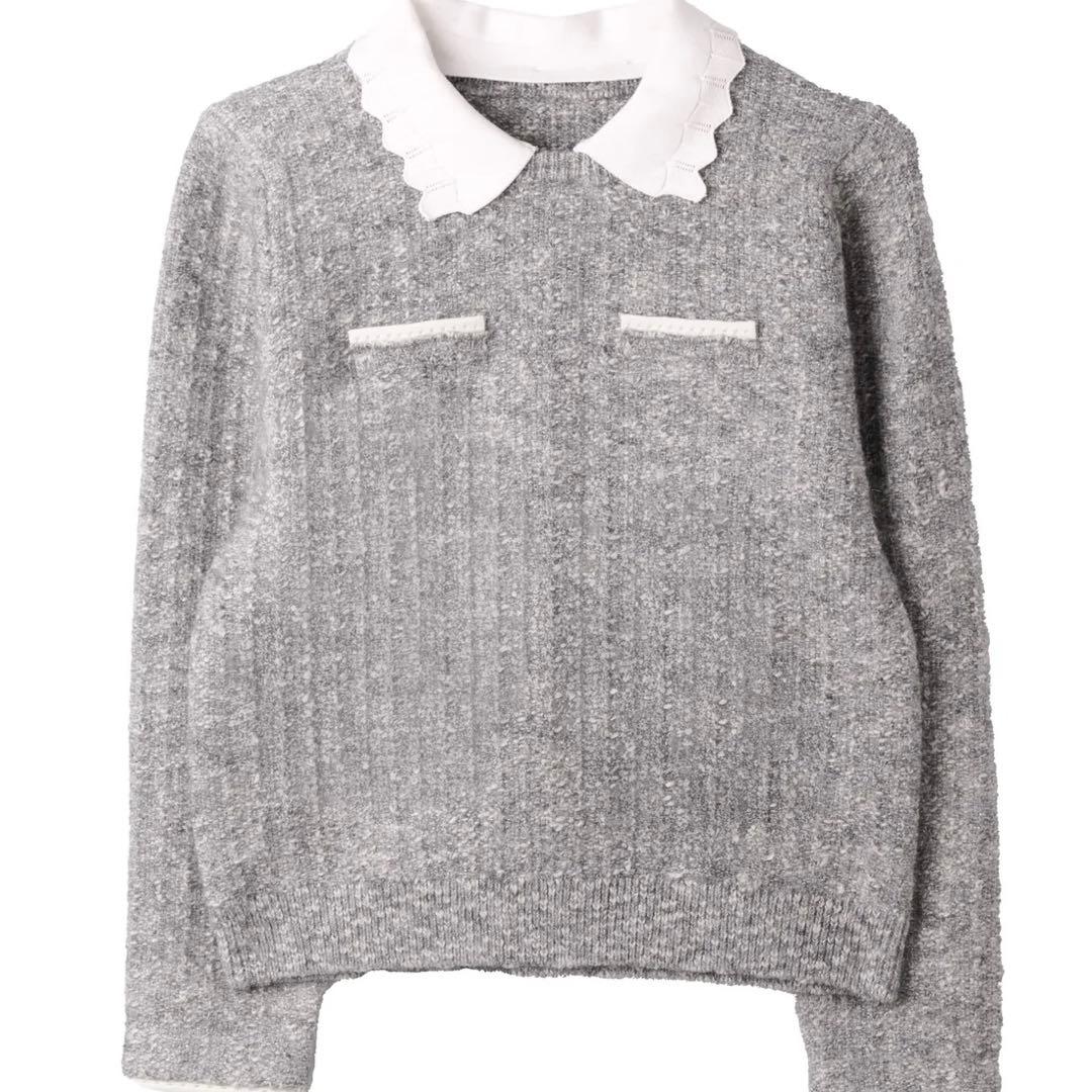 新品タグ付herlipto Petal-Edge Collar Knit Top