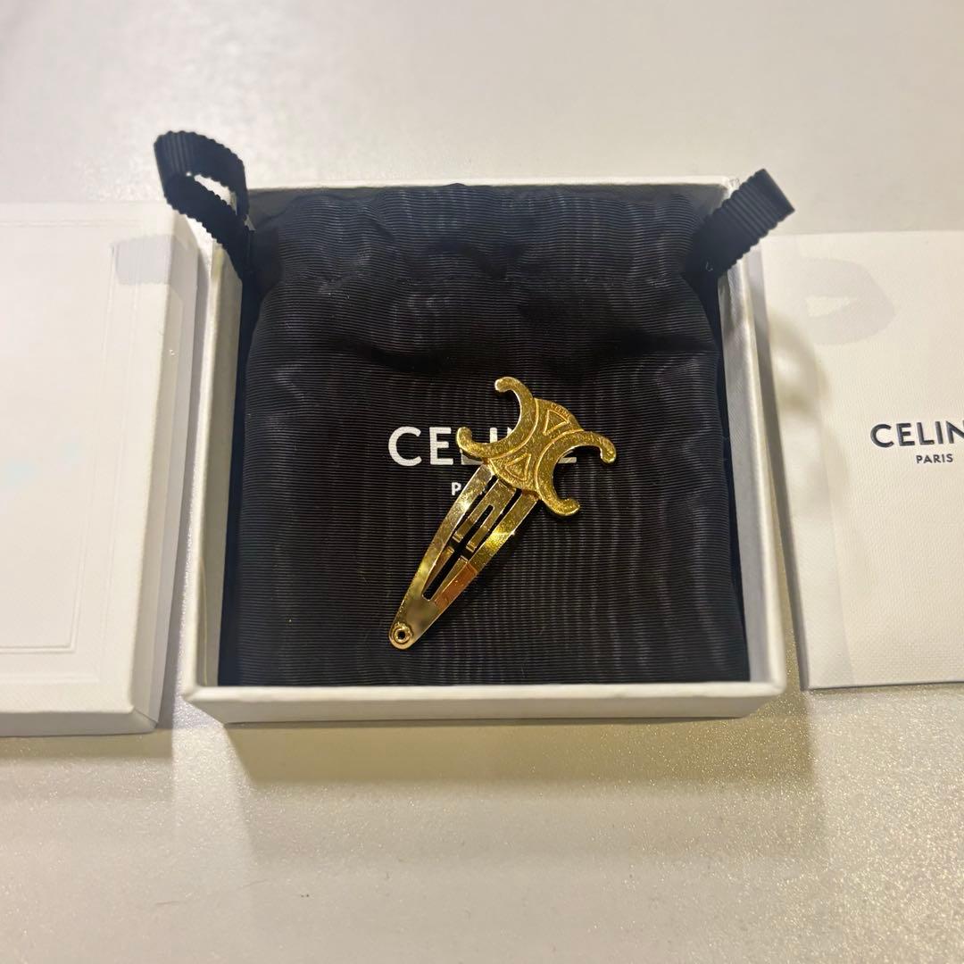 CELINE ゴールド ヘアピン 巾着付き