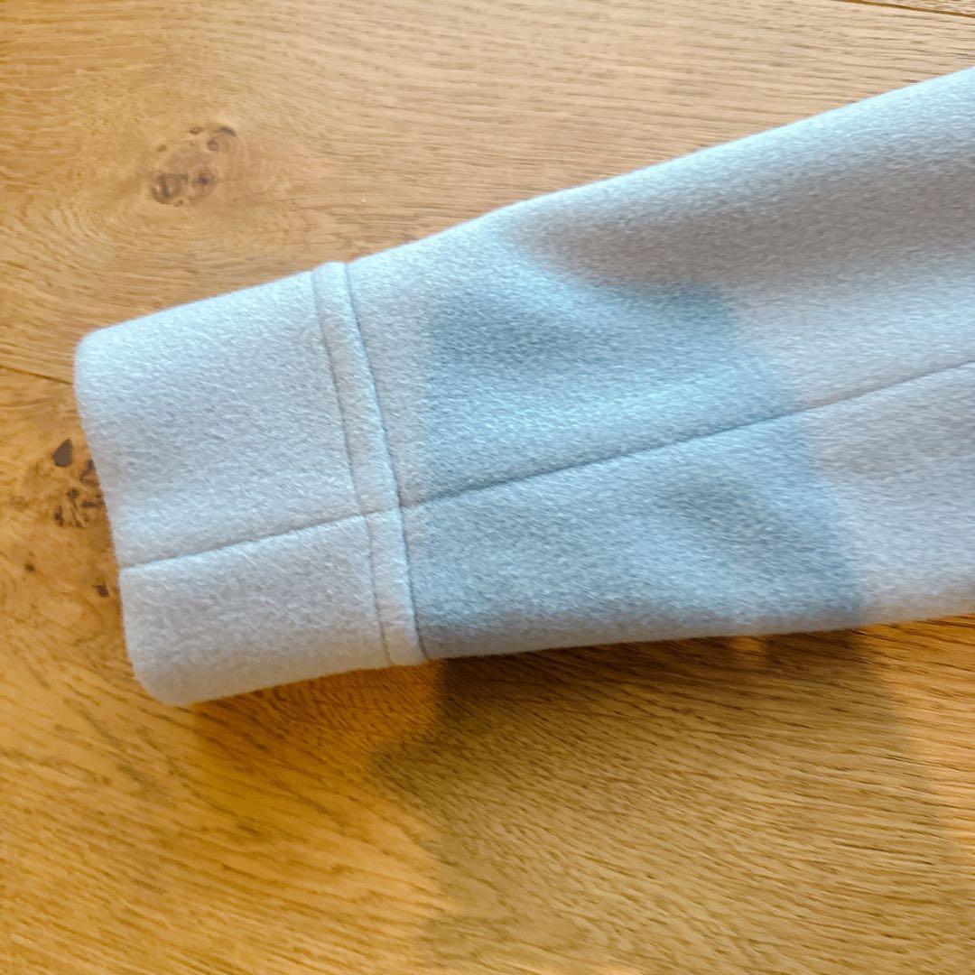 新品 組曲 ウールコート 150-160 ライトグレー系　7449