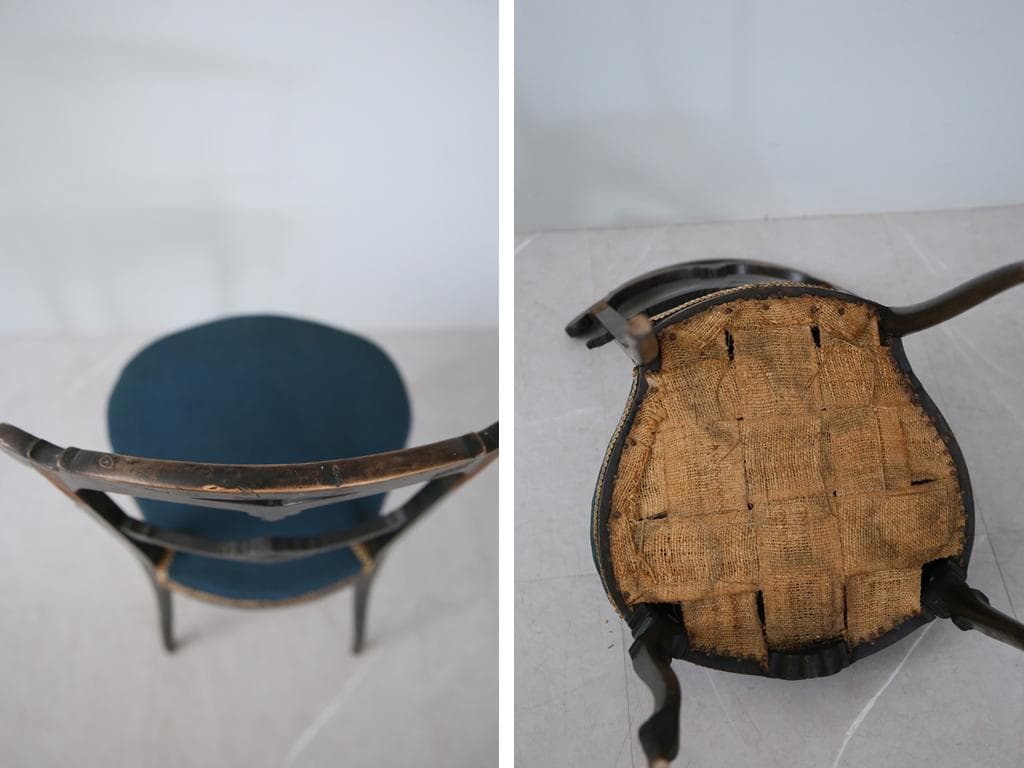 フランスアンティーク木製ナポレオンチェア/ダイニングイス椅子(90-66-2)