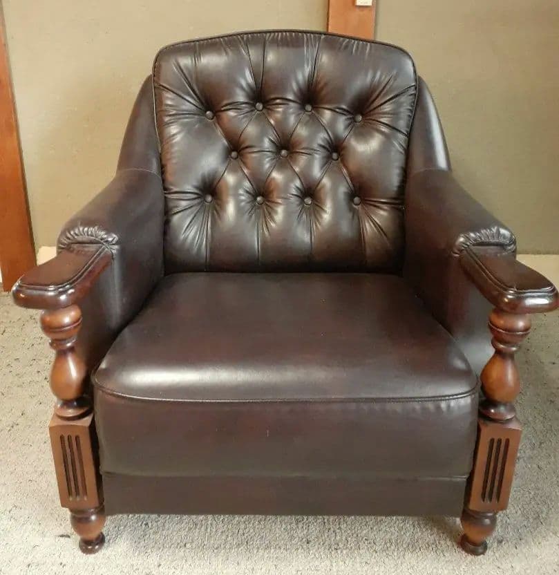 ダークブラウン レザー 1人掛けソファ　TOYOAKI