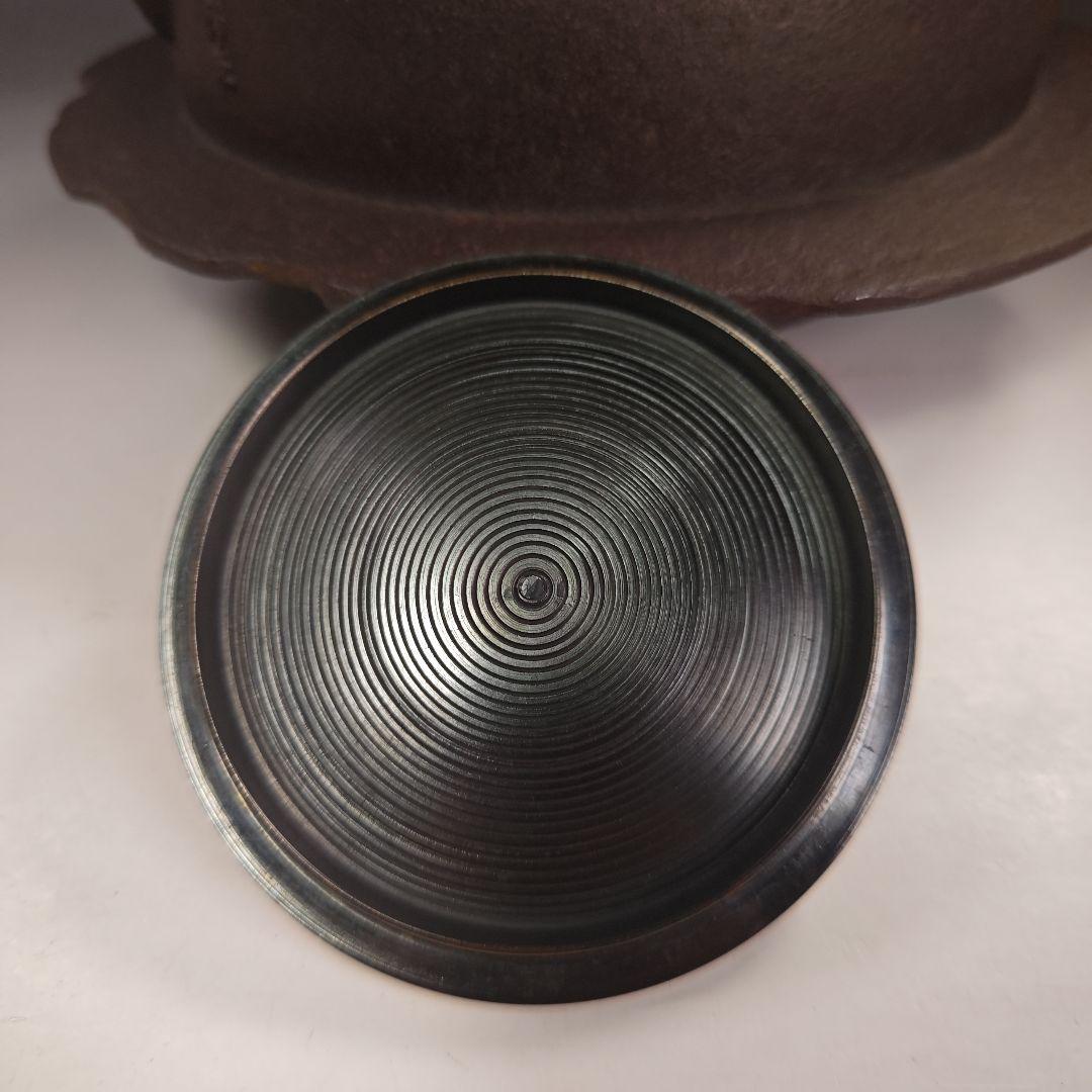 イ958 茶釜『釜師　金森浄栄』『糸目口　透木釜　共箱』鉄釜　茶道具