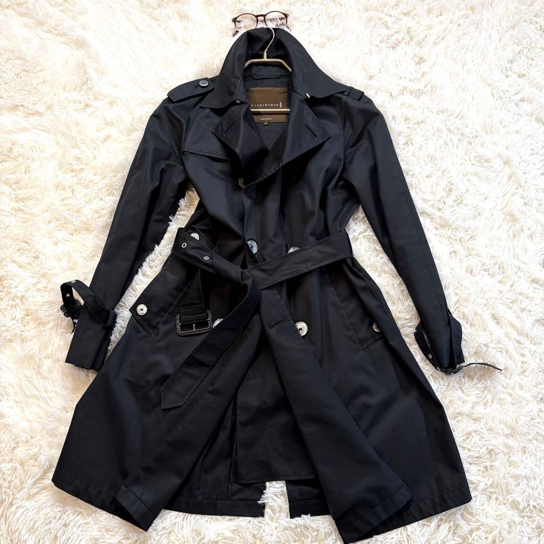 美品 マッキントッシュ 38 メンズ 英国製 トレンチコート 黒
