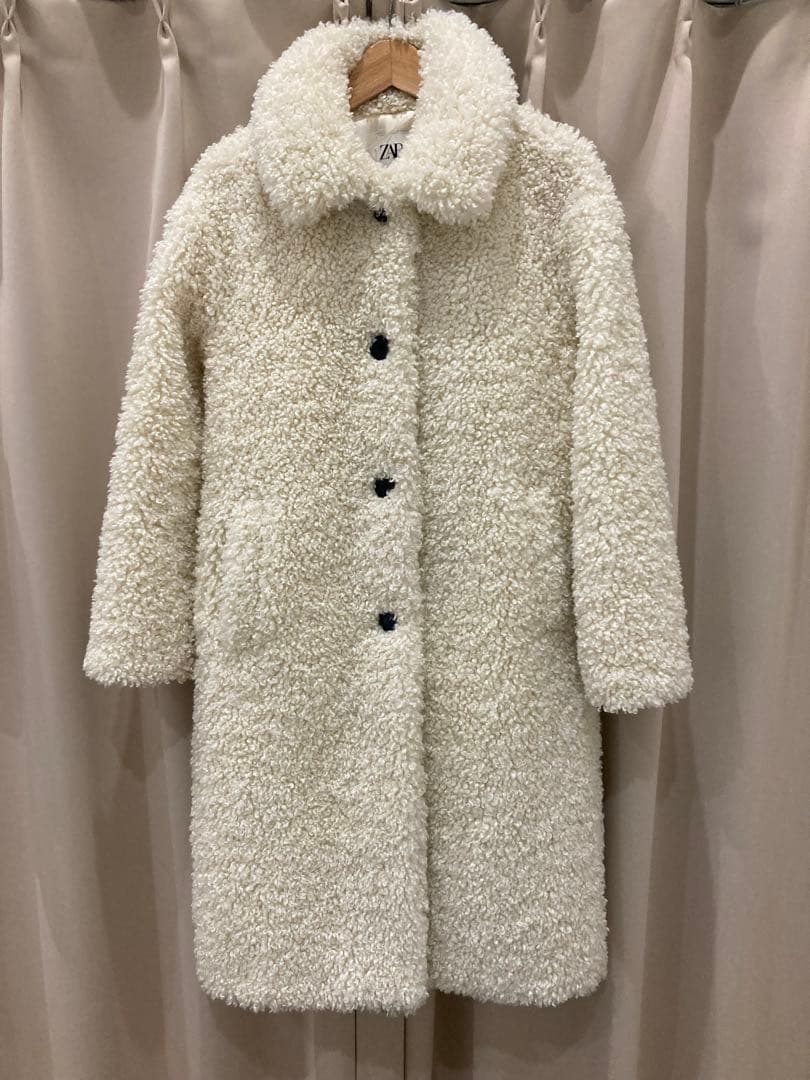 ZARA ボアコート プードルコート アウター オフホワイト M