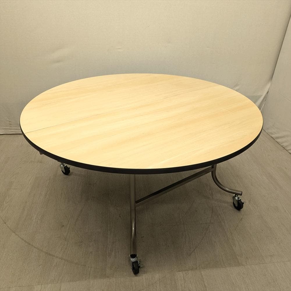 美品　直径150　フライトテーブル　折り畳み　円テーブル　会議　レセプション　B