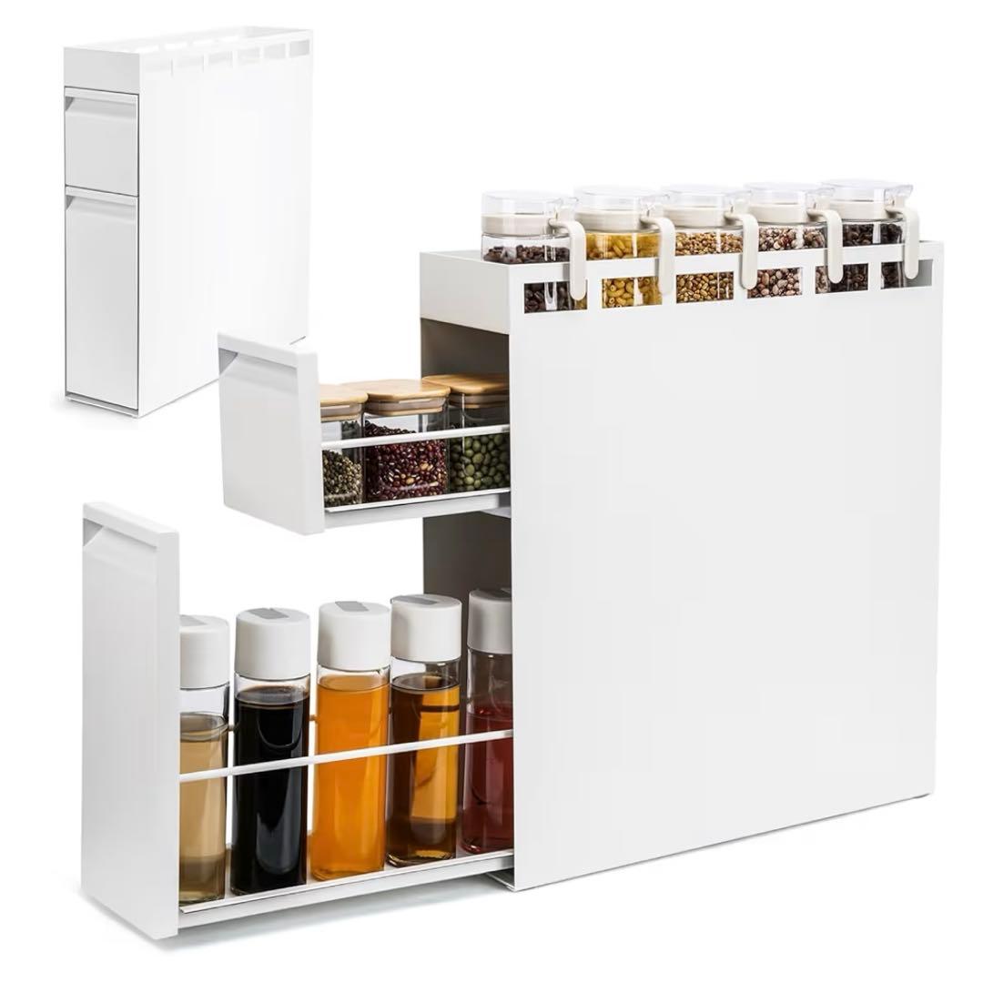 LORAK 隠せる調味料ラック 2段 完成品