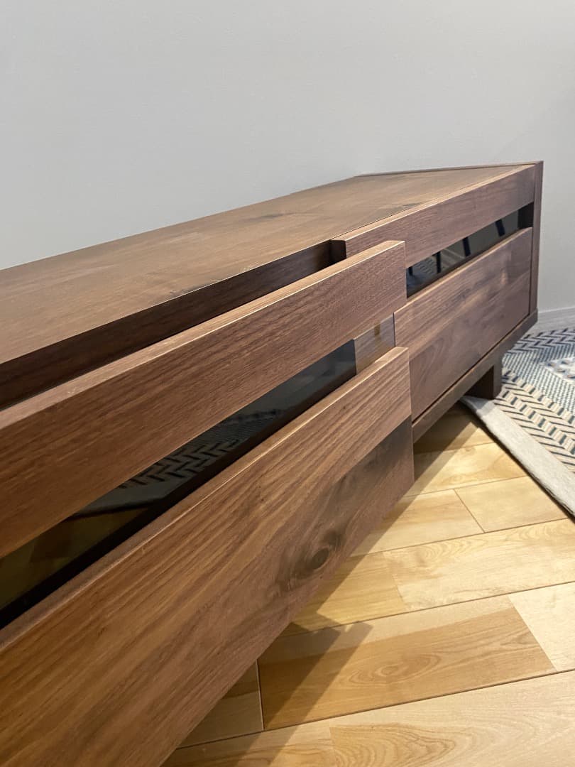 【美品】ウォールナット無垢材 関家具 テレビ台 150cm 引き出し付き