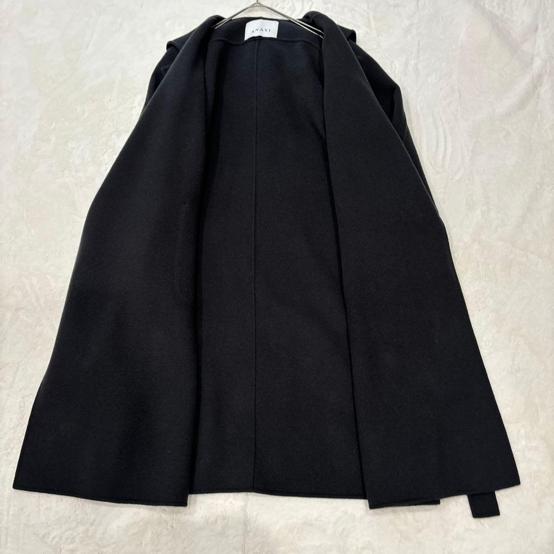 ANAYI ロングコート ベルト付 グレー 36 リバーコート