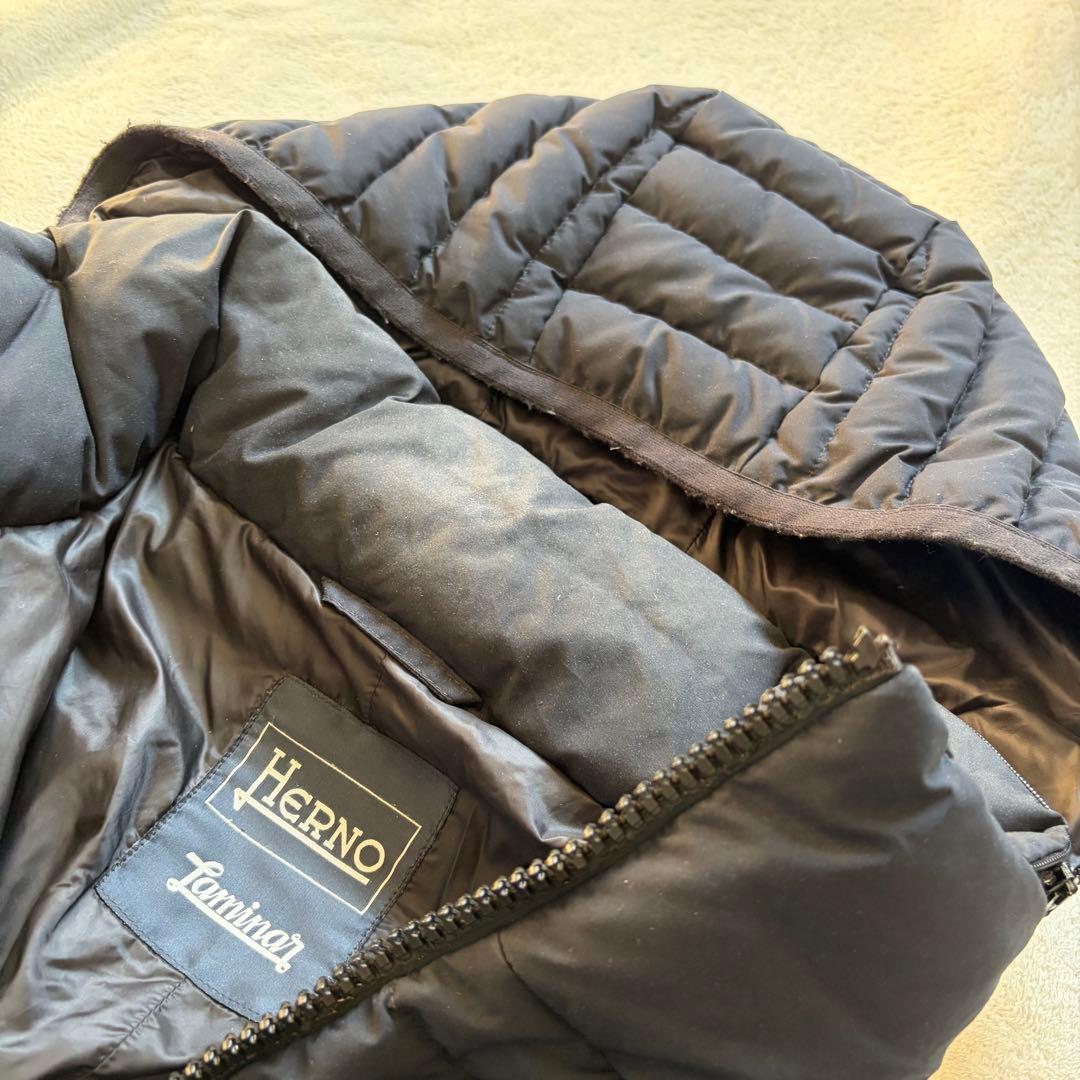 ヘルノ ラミナー ウインドストッパー ダウンコート ブラック ロング丈 冬物