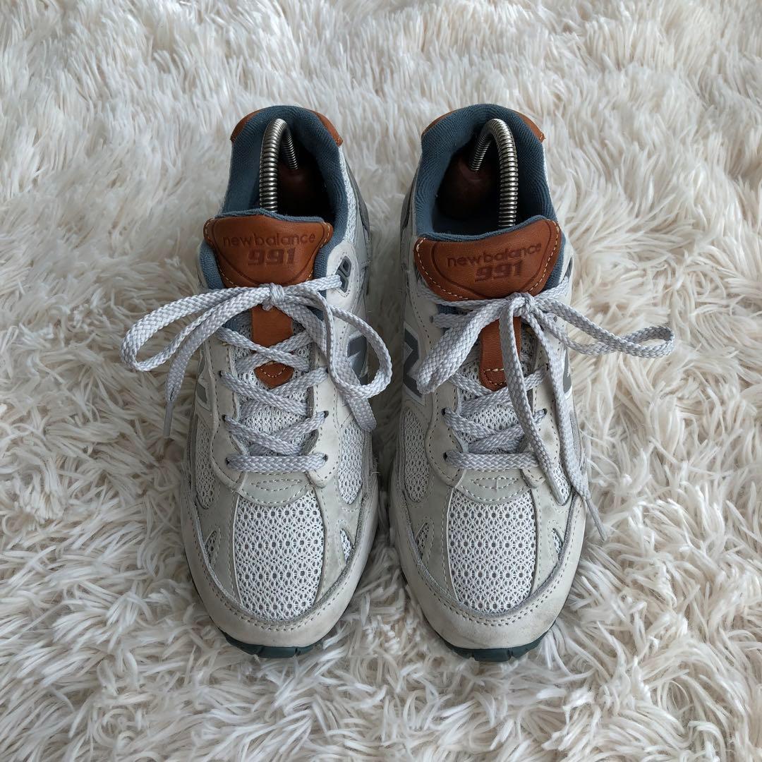 イングランド製NEW BALANCEニューバランス991スニーカーホワイトグレー