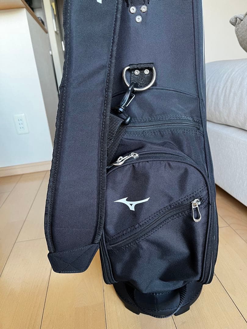 美品ミズノ　MIZUNO カート式キャディバッグ　9型軽量2.3kg ブラック