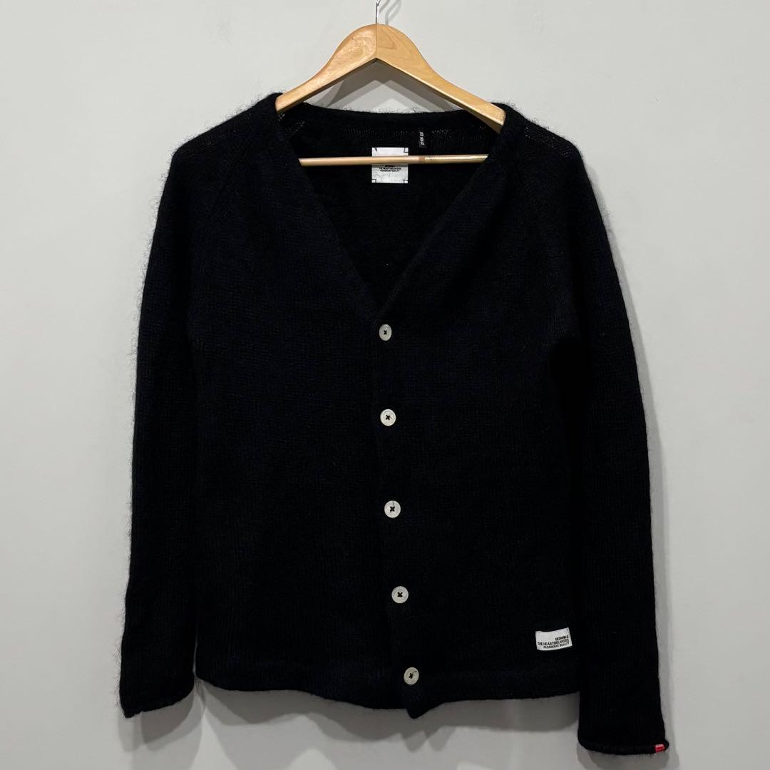 美品 ベドウィン モヘヤ モヘア 毛足長 ニット カーディガン 3 L ブラック