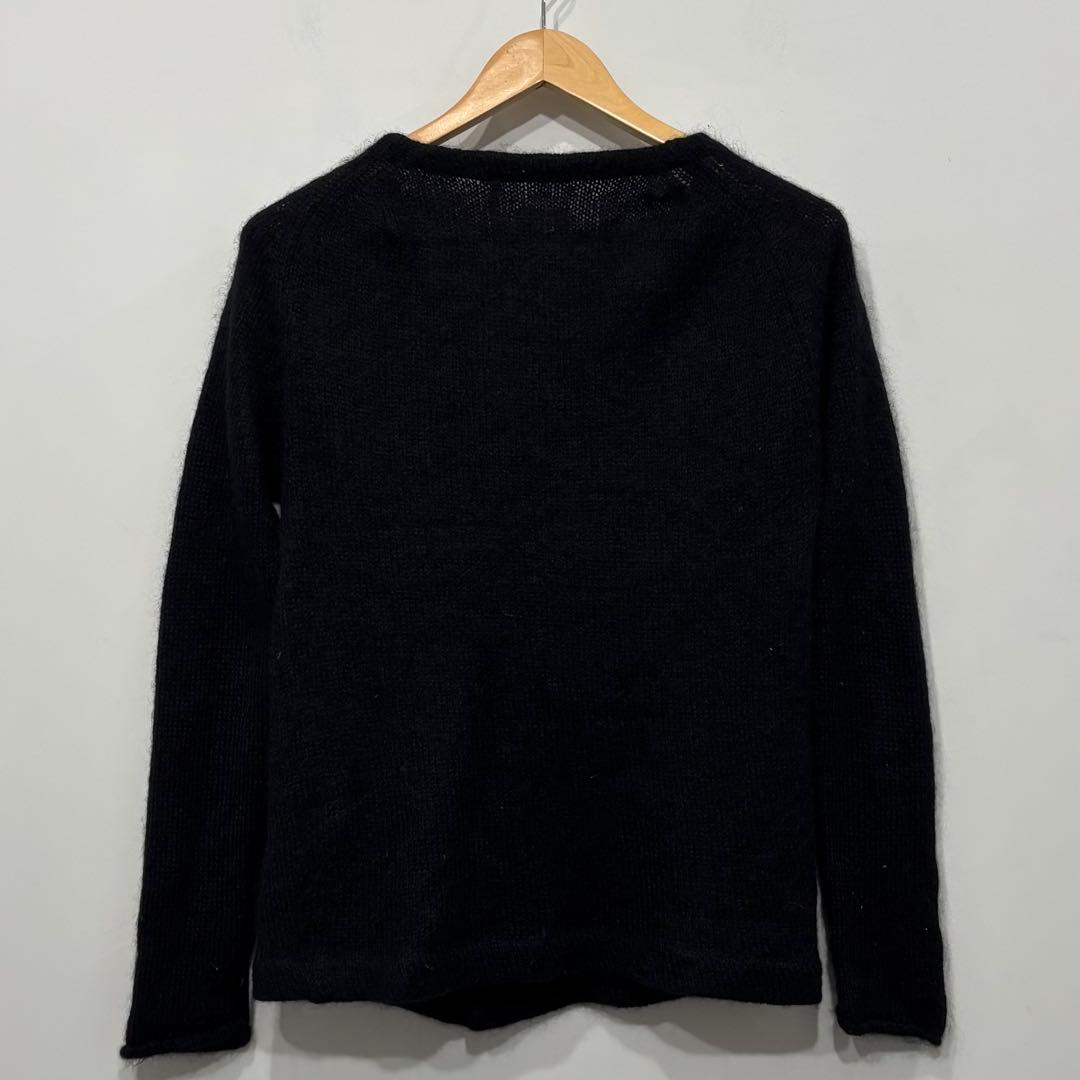 美品 ベドウィン モヘヤ モヘア 毛足長 ニット カーディガン 3 L ブラック